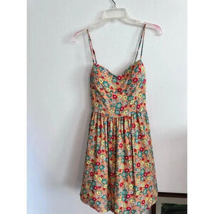 Love J Multicolor Floral Print Sleeveless A-Line Mini Dress Size Large